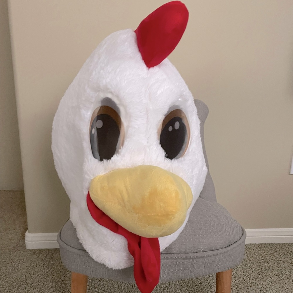 Oversized chicken head